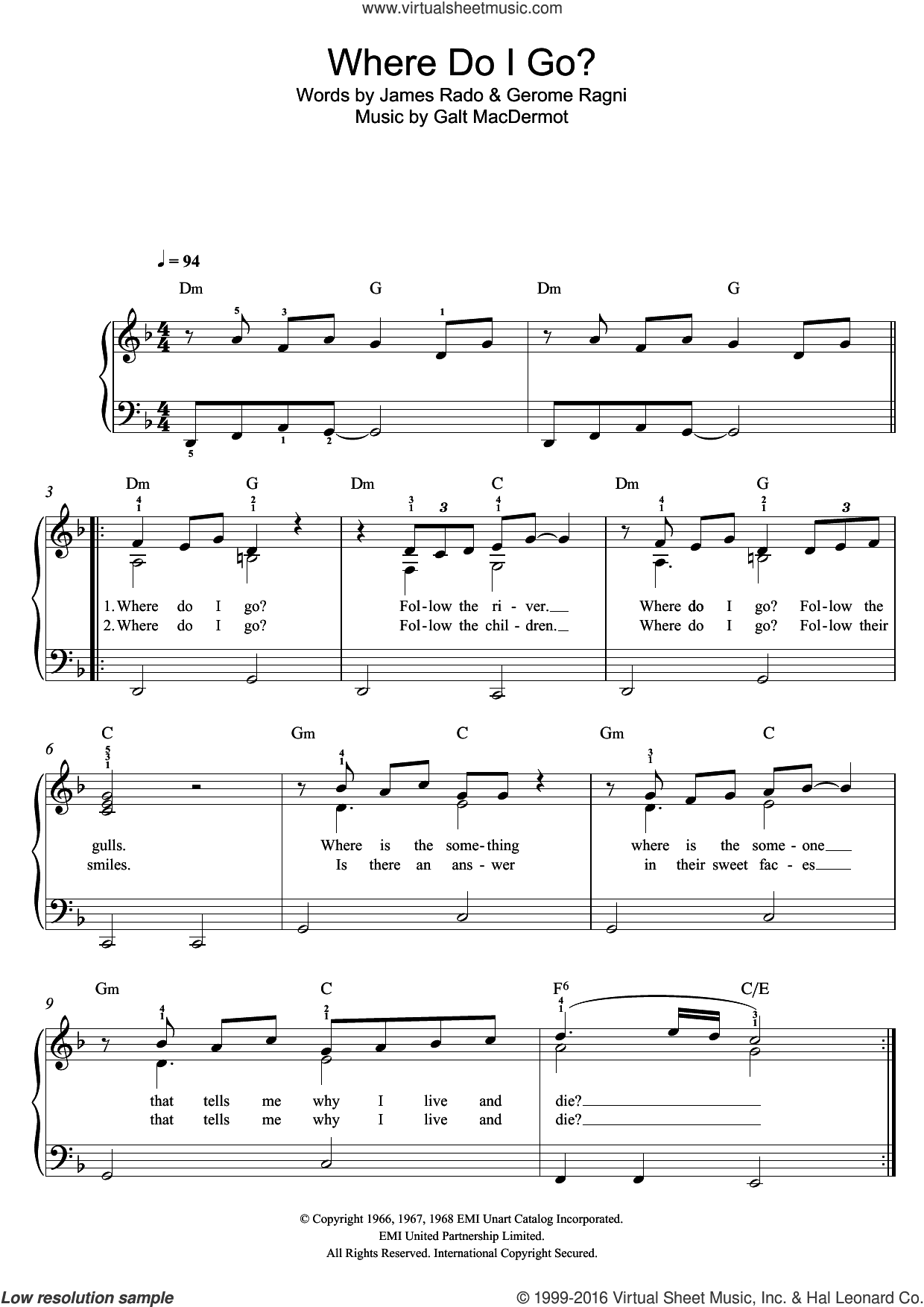 Where Do I Go? (from 'Hair')