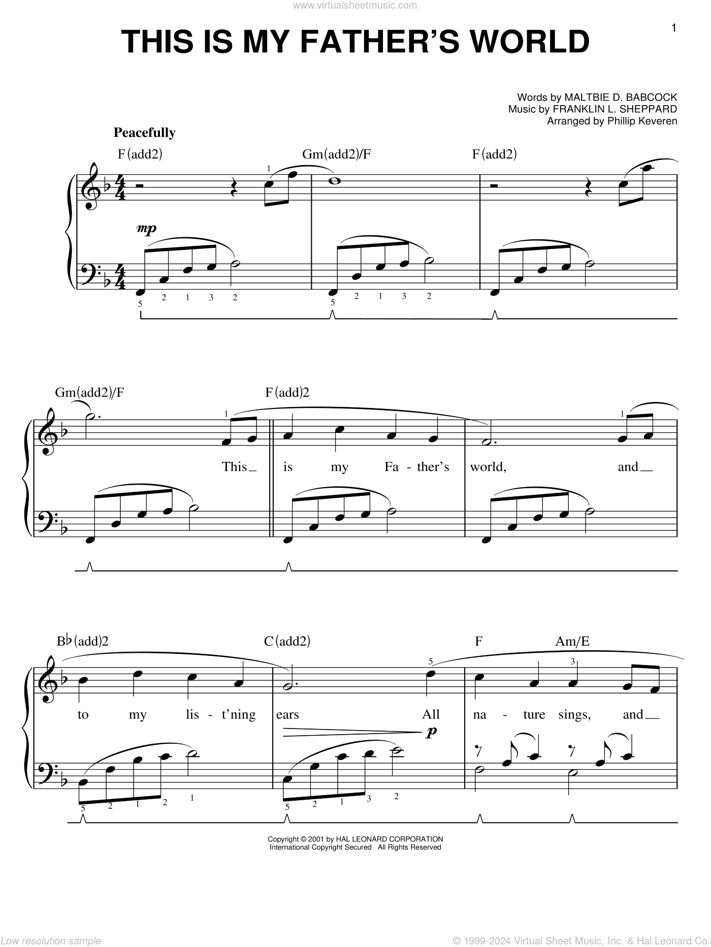This Is My Father's World (arr. Phillip Keveren)