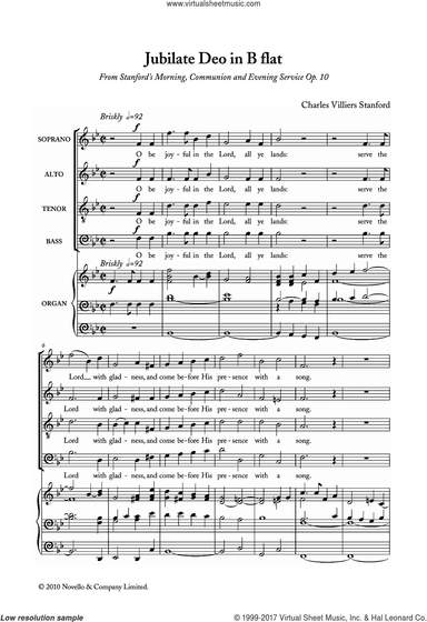 Jubilate Deo In B Flat, Op. 10