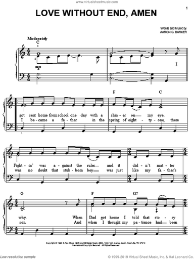 Love Without End, Amen, (easy)