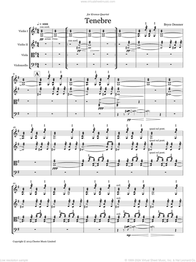 Tenebre (String quartet score and parts)