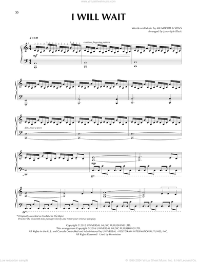 I Will Wait (arr. Jason Lyle Black)