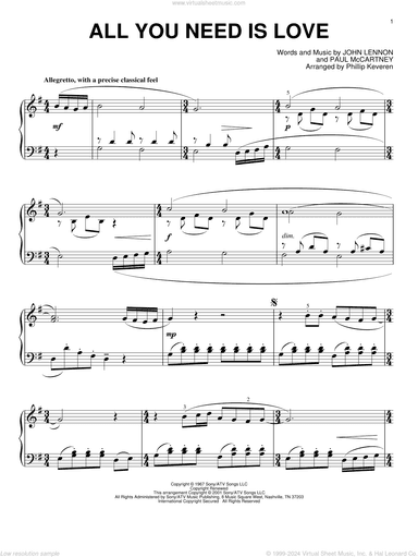 All You Need Is Love (arr. Phillip Keveren)