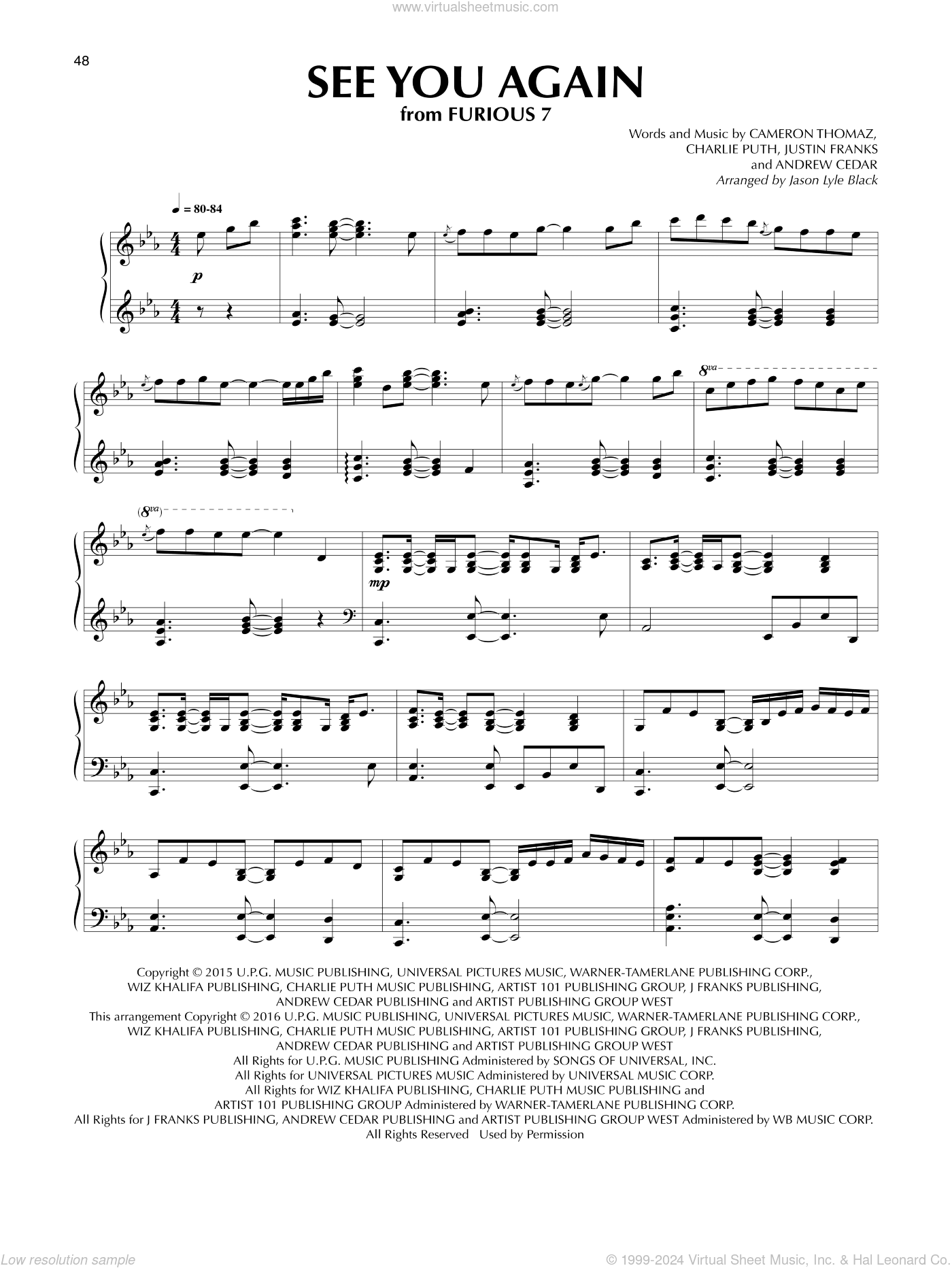 See You Again (feat. Charlie Puth) (arr. Jason Lyle Black)