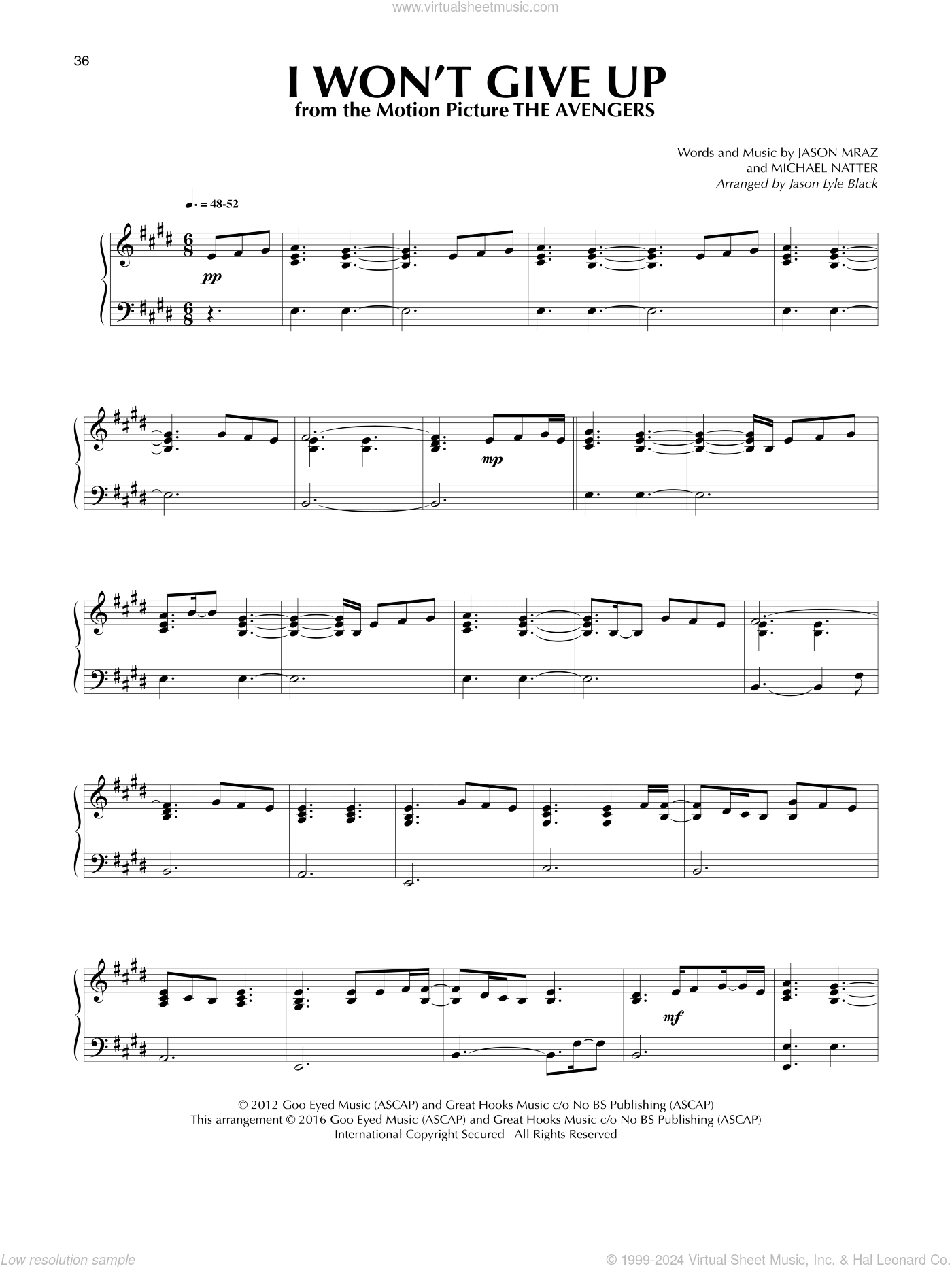 I Won't Give Up (arr. Jason Lyle Black)