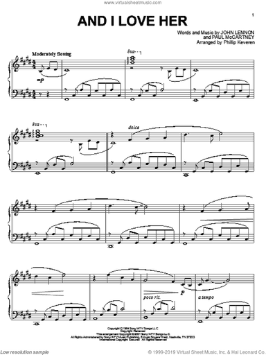 And I Love Her (arr. Phillip Keveren)