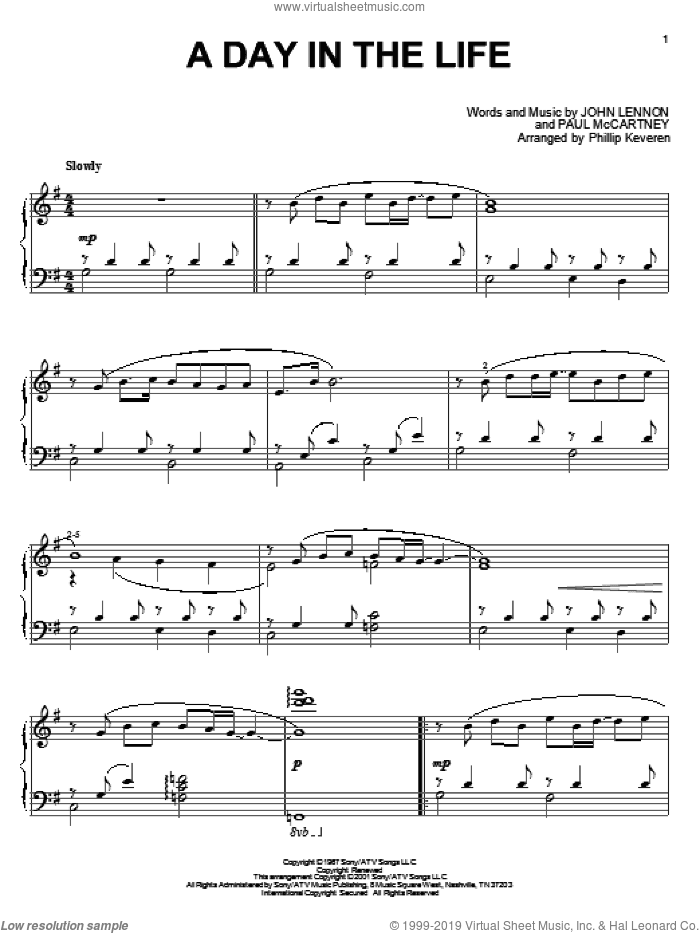 A Day In The Life (arr. Phillip Keveren)
