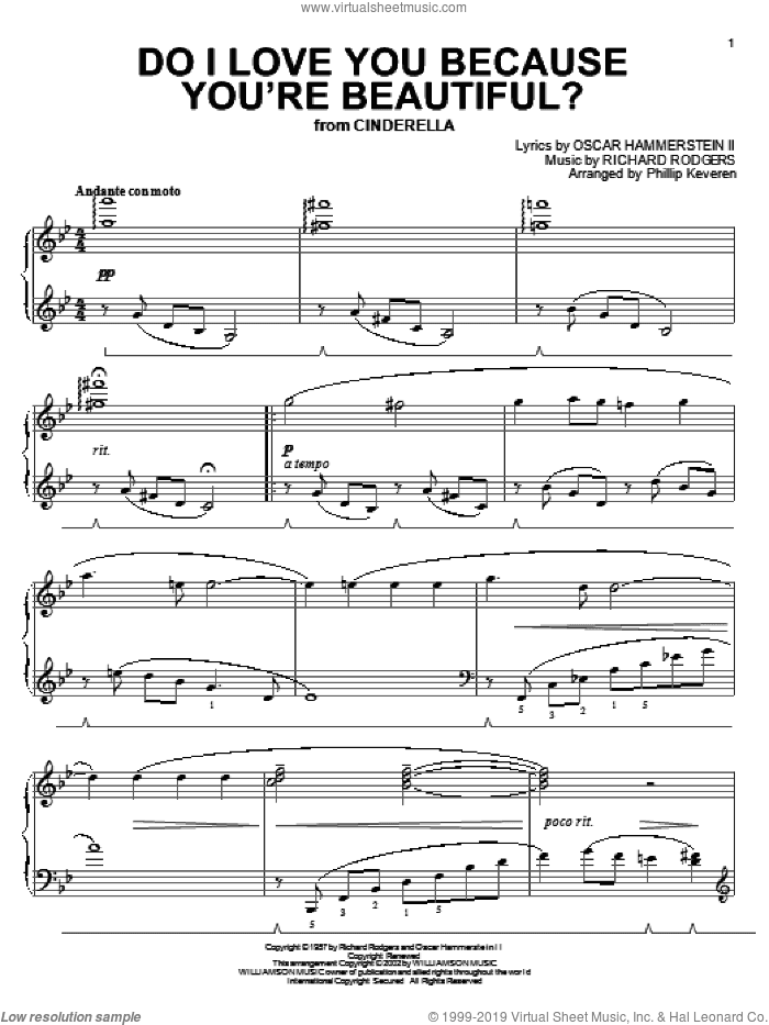 Do I Love You Because You're Beautiful? (arr. Phillip Keveren)