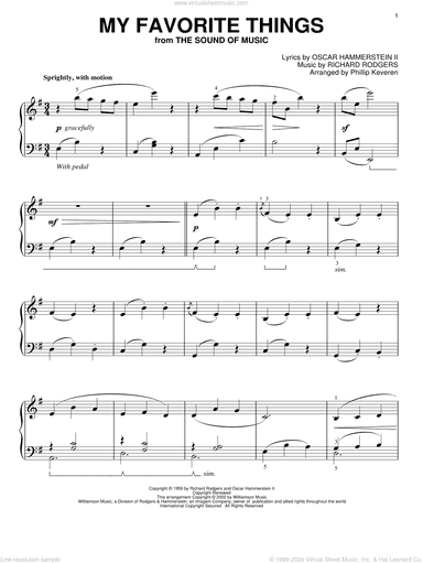My Favorite Things (from The Sound of Music) (arr. Phillip Keveren)