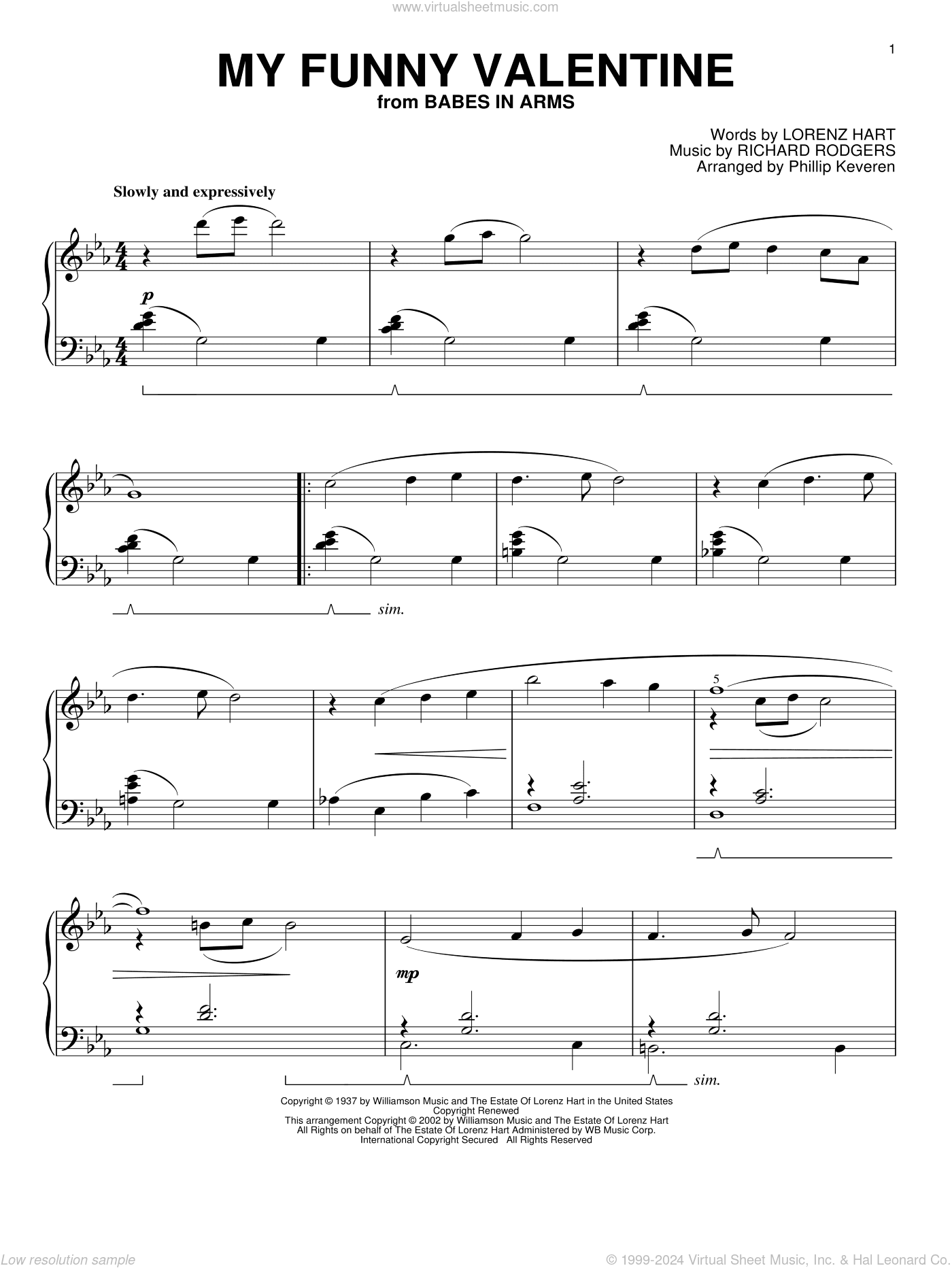 My Funny Valentine (arr. Phillip Keveren)