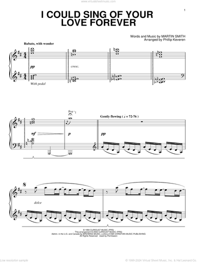 I Could Sing Of Your Love Forever (arr. Phillip Keveren)