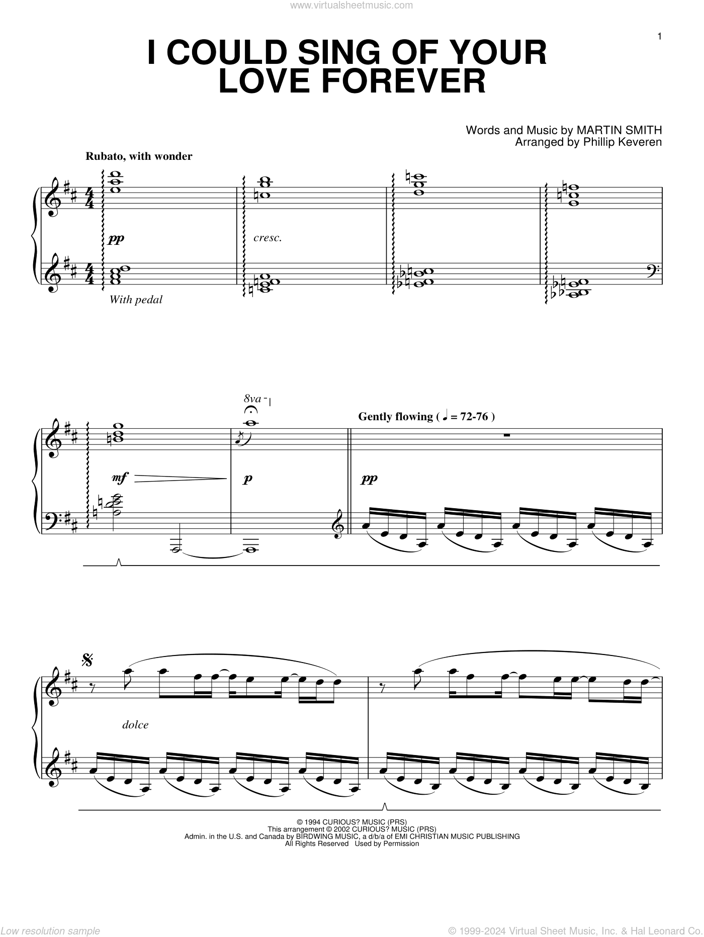 I Could Sing Of Your Love Forever (arr. Phillip Keveren)