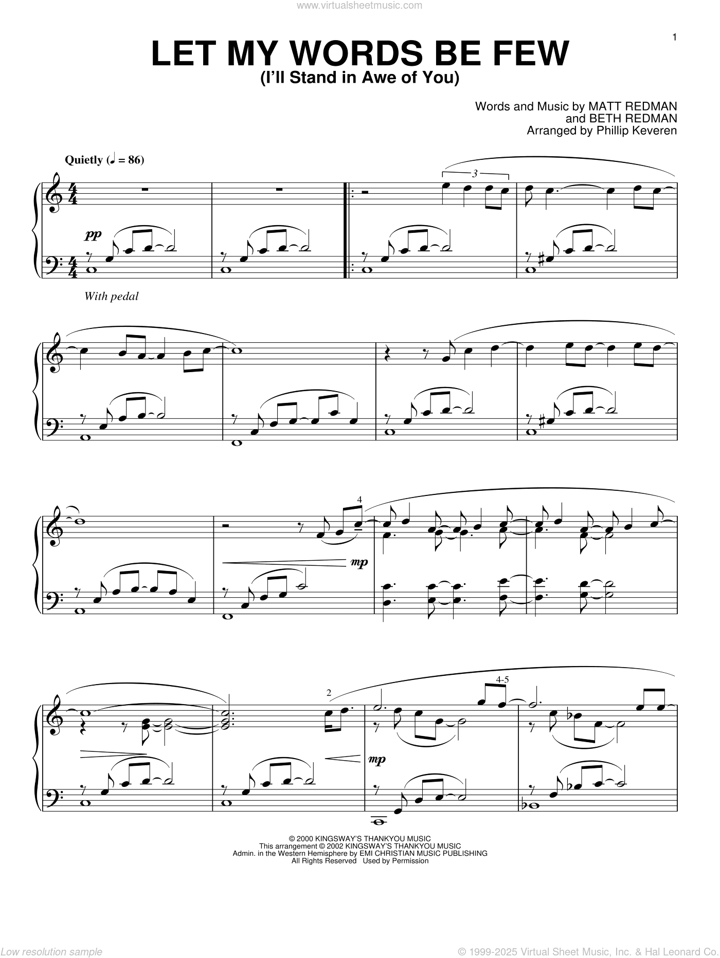 Let My Words Be Few (I'll Stand In Awe Of You) (arr. Phillip Keveren)