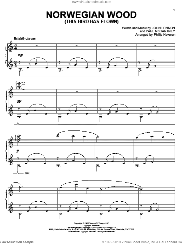 Norwegian Wood (This Bird Has Flown) (arr. Phillip Keveren)