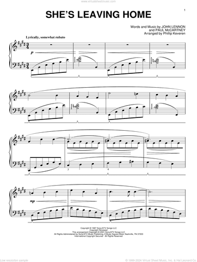 She's Leaving Home (arr. Phillip Keveren)
