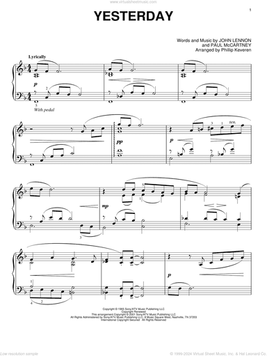 Yesterday (arr. Phillip Keveren)