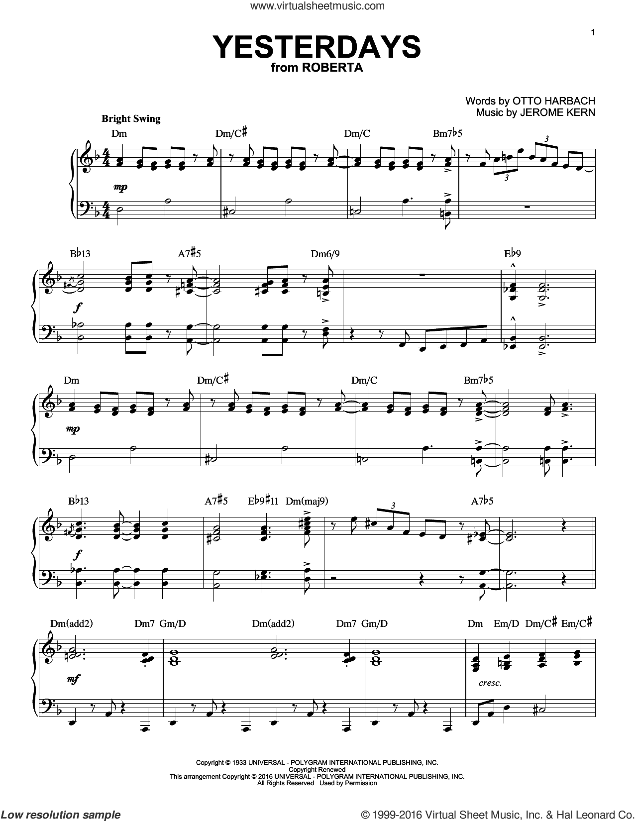 Yesterdays (arr. Brent Edstrom)