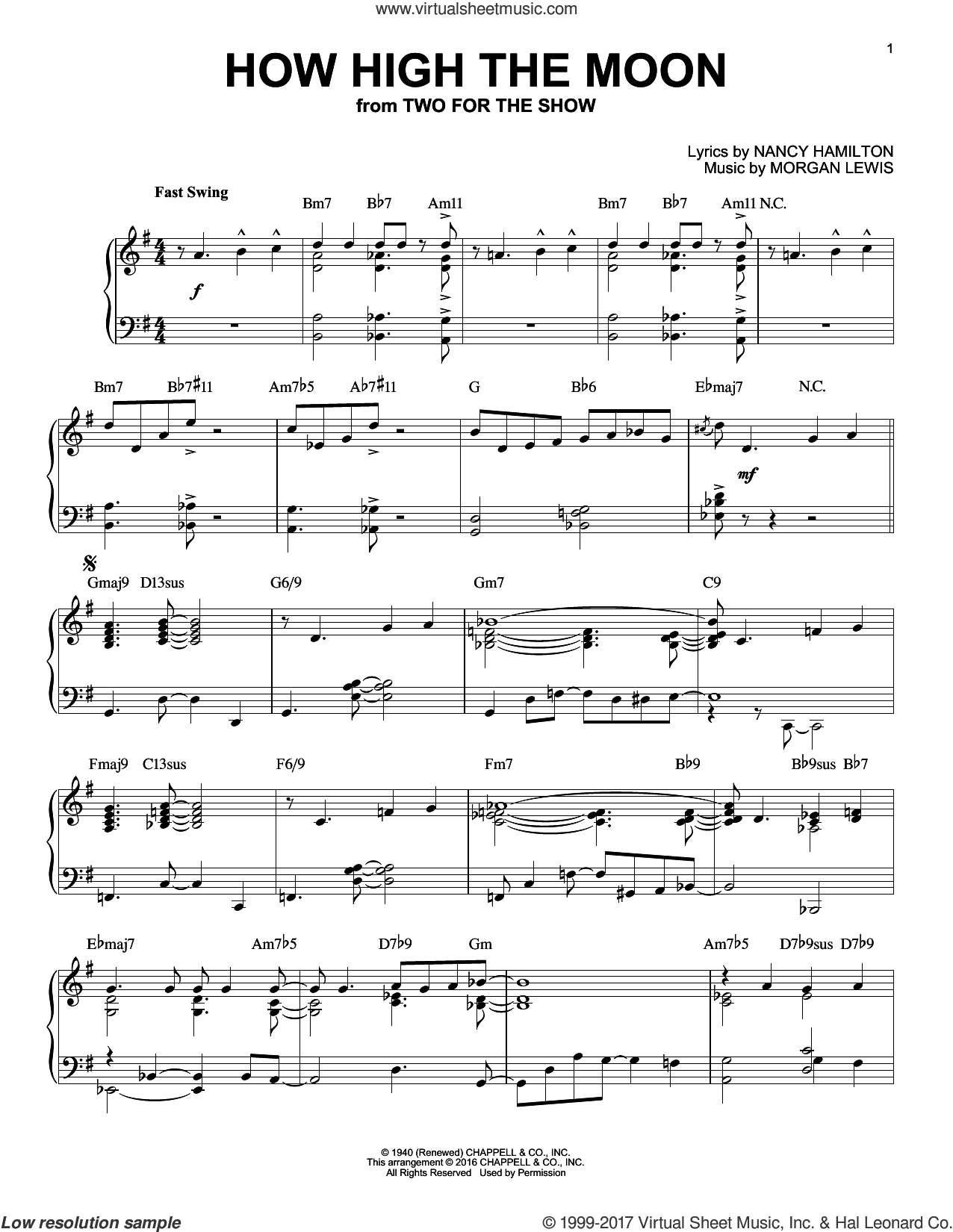 How High The Moon (arr. Brent Edstrom)