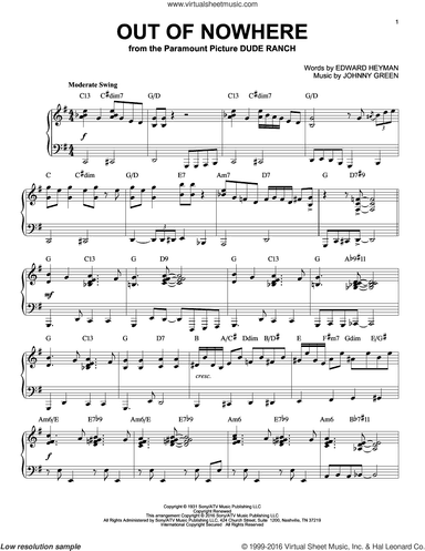 Out Of Nowhere (arr. Brent Edstrom)