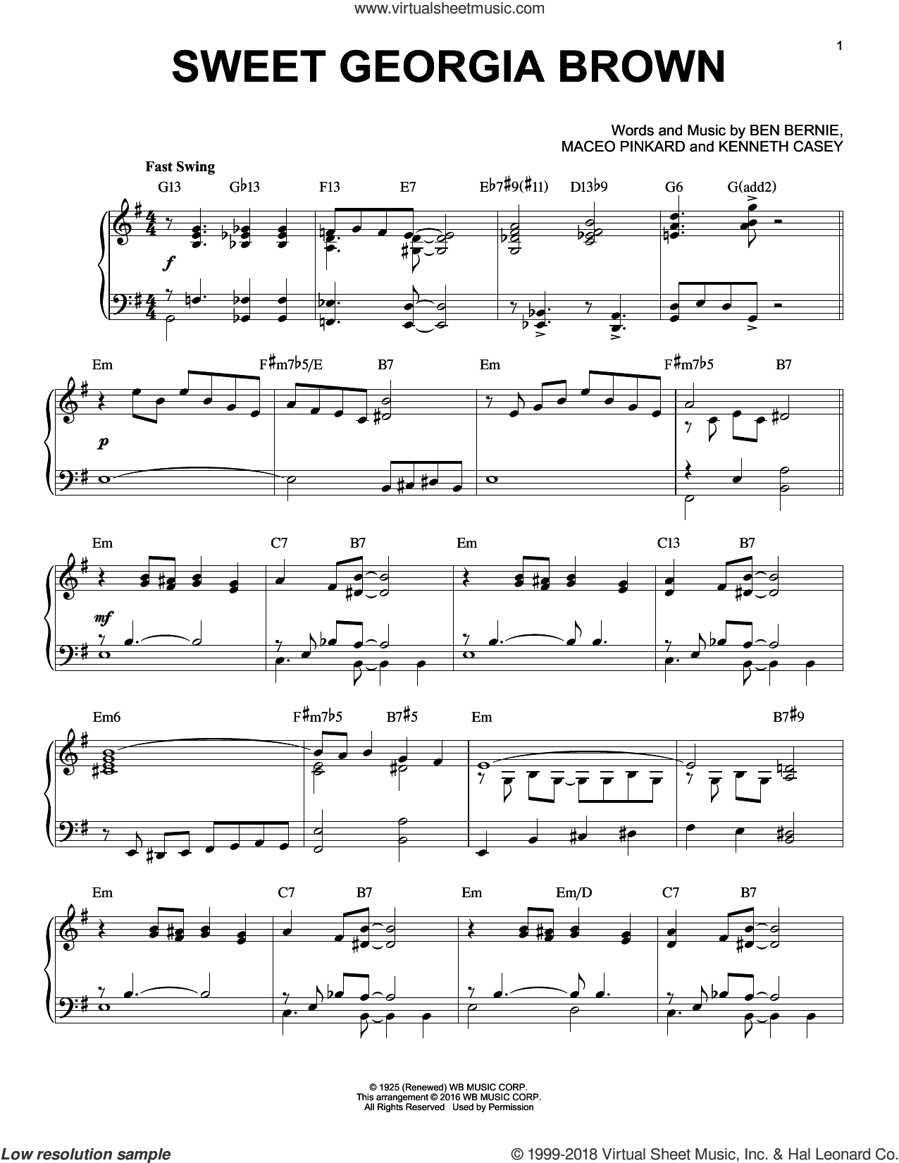 Sweet Georgia Brown (arr. Brent Edstrom)