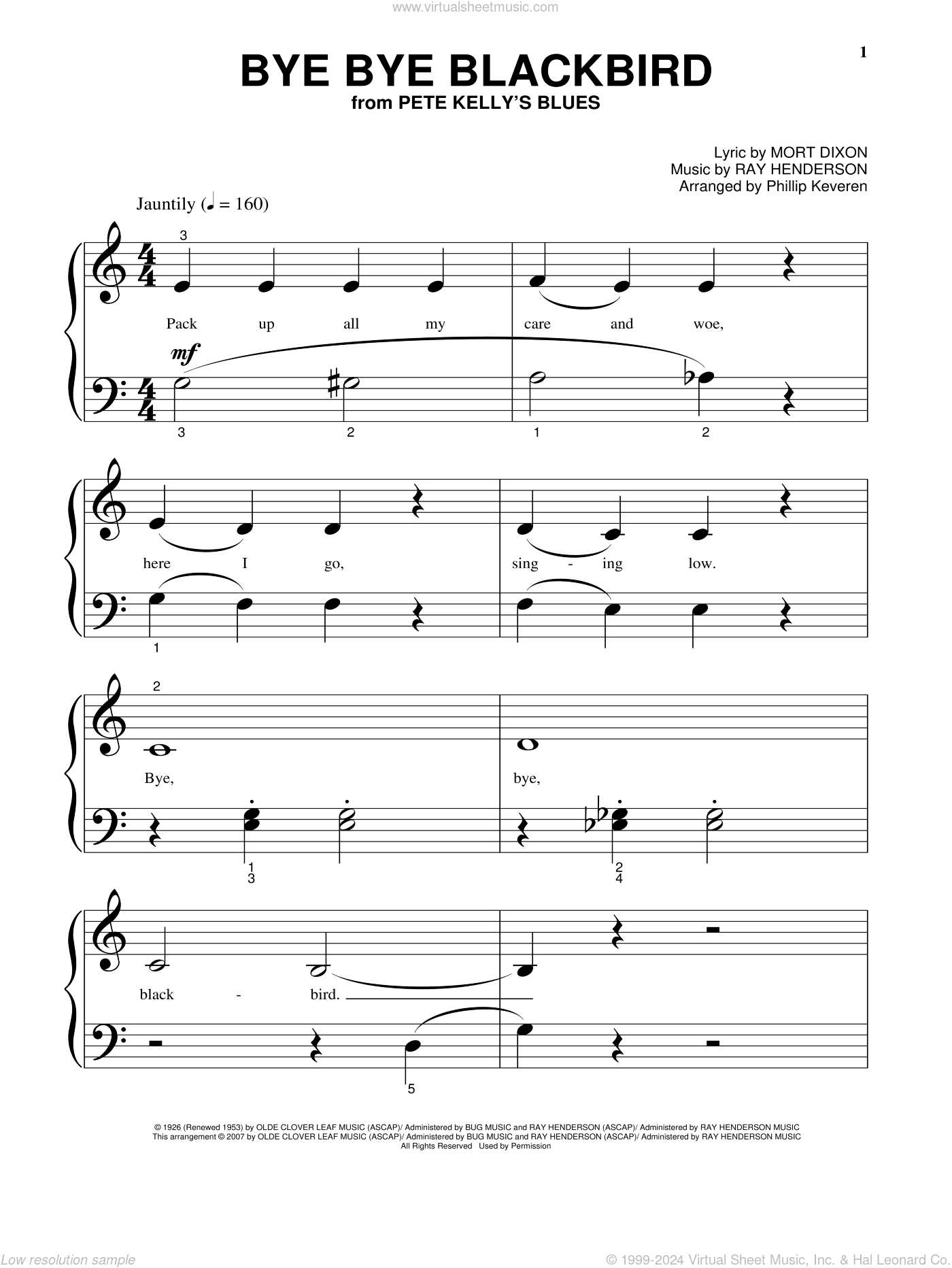 Bye Bye Blackbird (arr. Phillip Keveren)