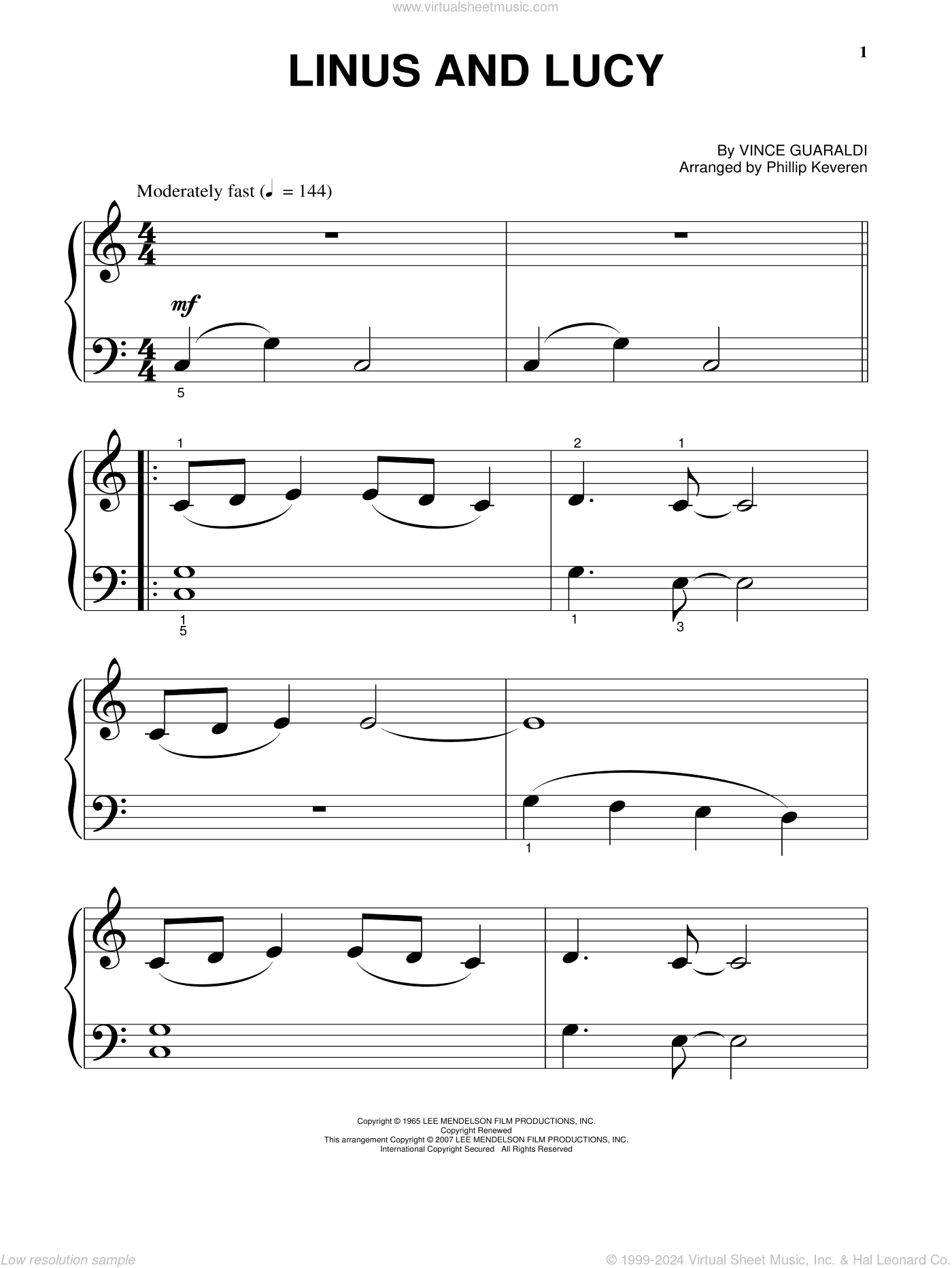 Linus And Lucy (arr. Phillip Keveren)