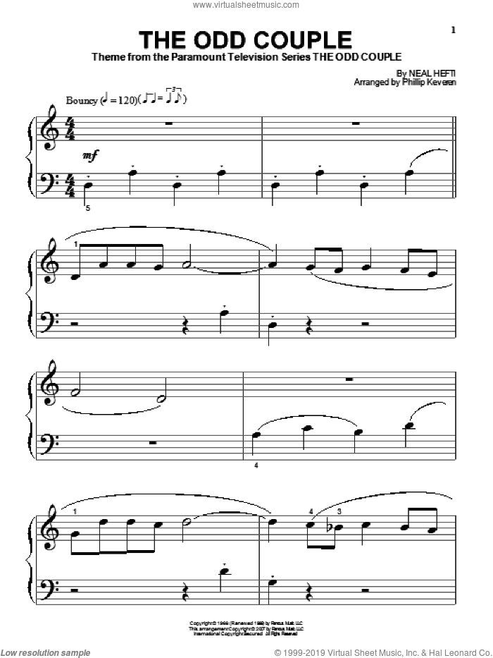 The Odd Couple (arr. Phillip Keveren), (beginner)