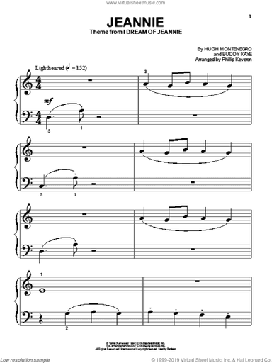 Jeannie (arr. Phillip Keveren), (beginner)