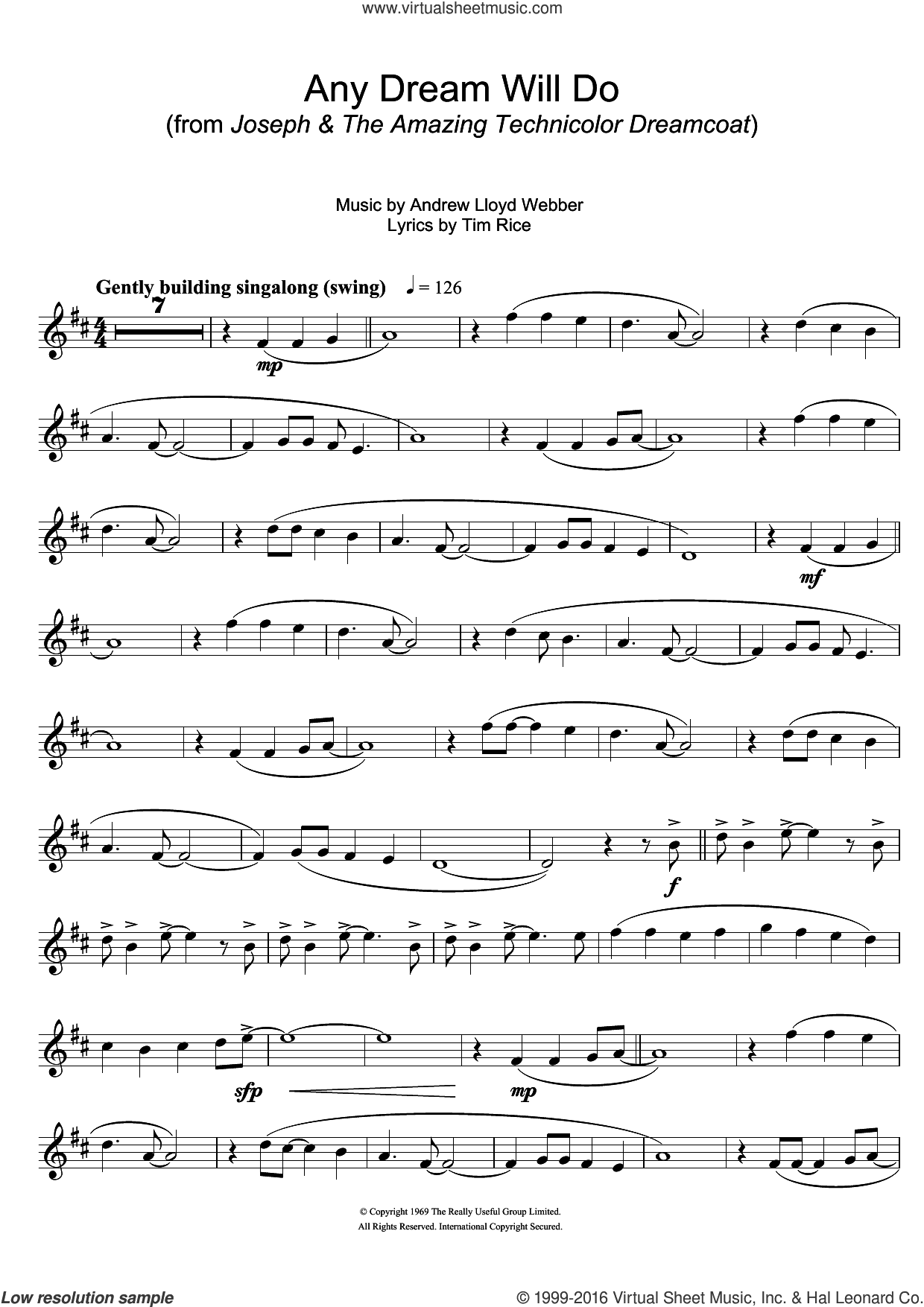 Any Dream Will Do (from Joseph And The Amazing Technicolor Dreamcoat)