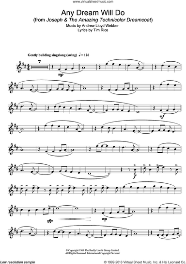 Any Dream Will Do (from Joseph And The Amazing Technicolor Dreamcoat)