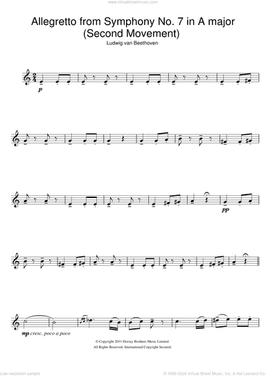 Allegretto from Symphony No. 7 in A major (Second Movement)