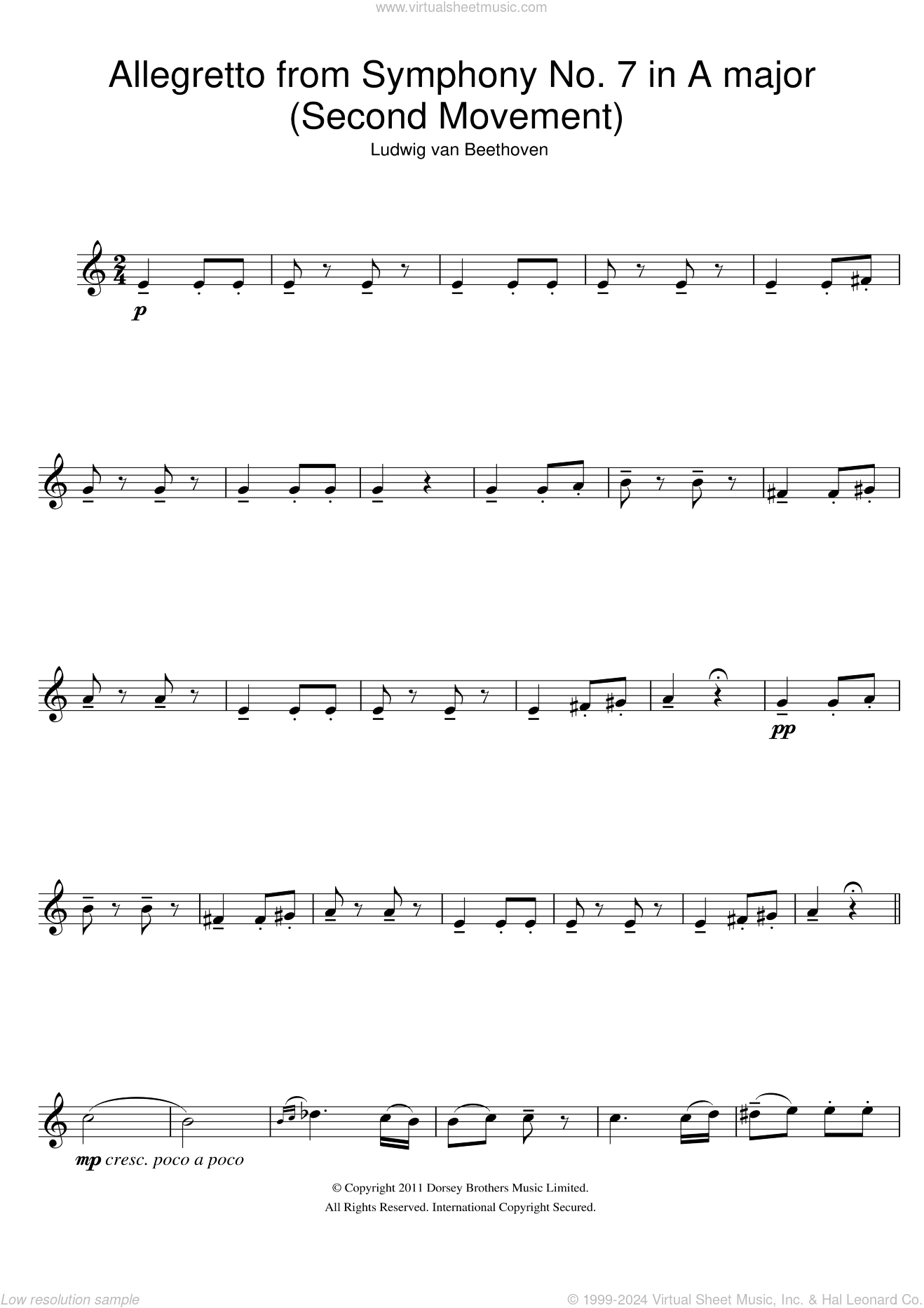 Allegretto from Symphony No. 7 in A major (Second Movement)