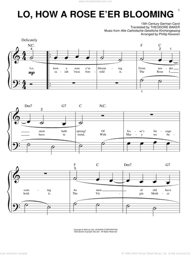Lo, How A Rose E'er Blooming (arr. Phillip Keveren)