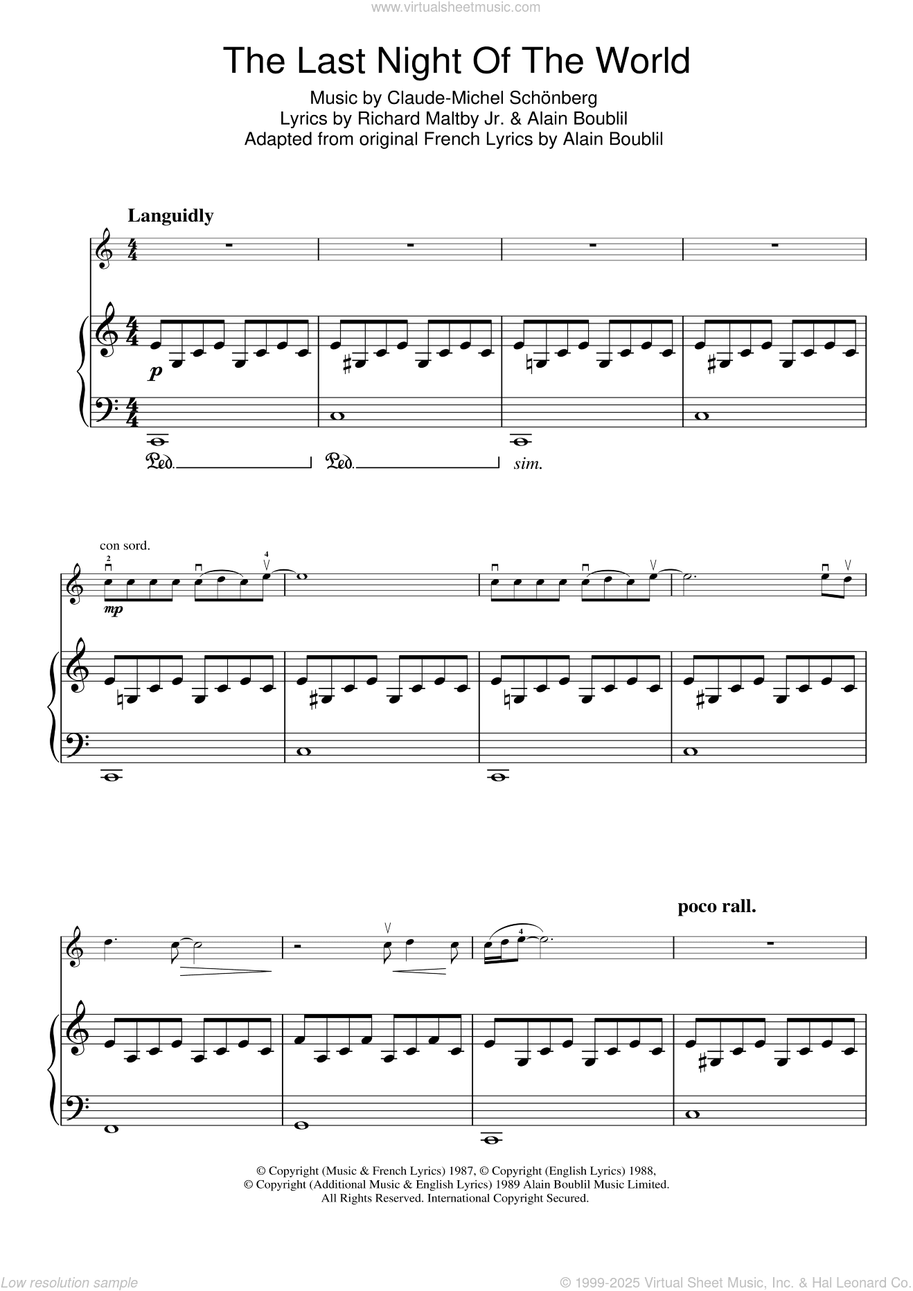 The Last Night Of The World (from Miss Saigon)