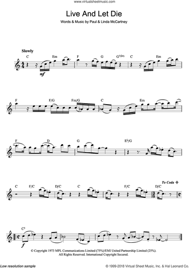 Live And Let Die (theme from the James Bond film)