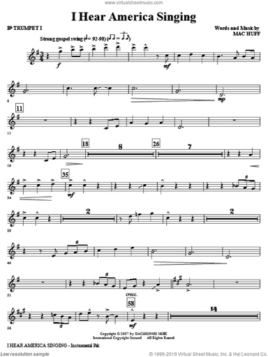 I Hear America Singing (complete set of parts)