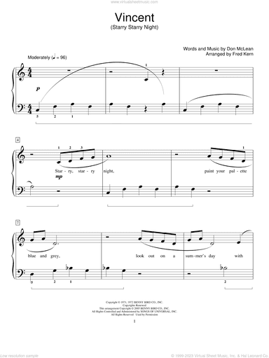 Vincent (Starry Starry Night) (arr. Fred Kern)
