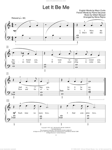 Let It Be Me (Je T'appartiens) (arr. Mona Rejino)