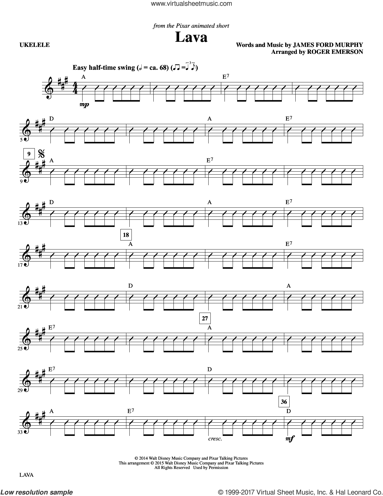 Lava (from Lava) (arr. Roger Emerson) (complete set of parts)