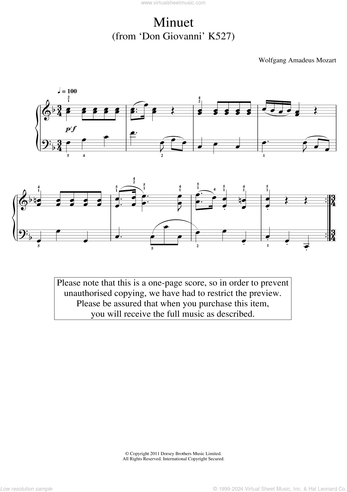 Minuet (from 'Don Giovanni' K527)