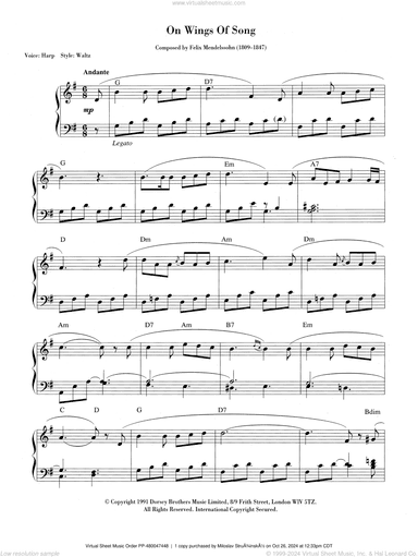 On Wings Of Song, (intermediate)