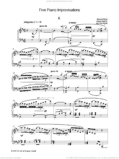 Five Piano Improvisations: 4. Allegretto