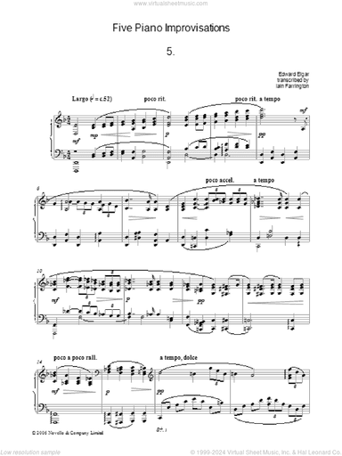 Five Piano Improvisations: 5. Largo