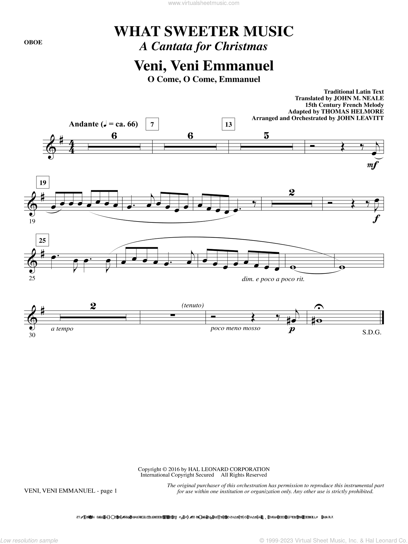 What Sweeter Music (A Cantata For Christmas)
