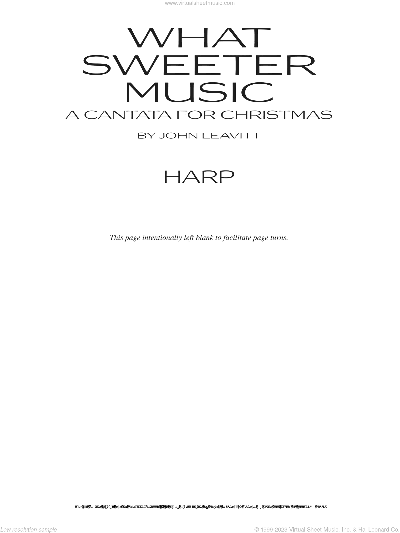 What Sweeter Music (A Cantata For Christmas)