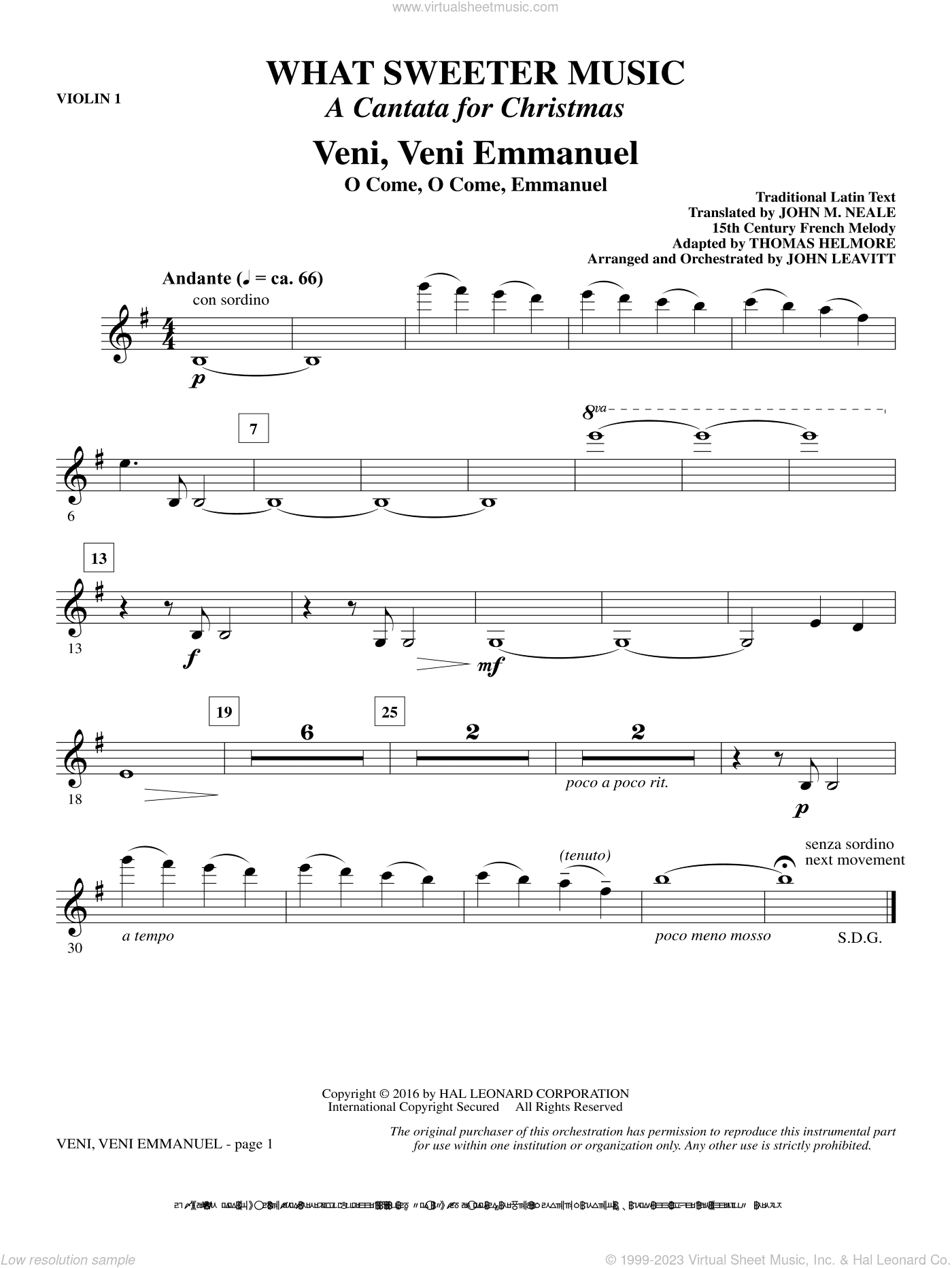 What Sweeter Music (A Cantata For Christmas)
