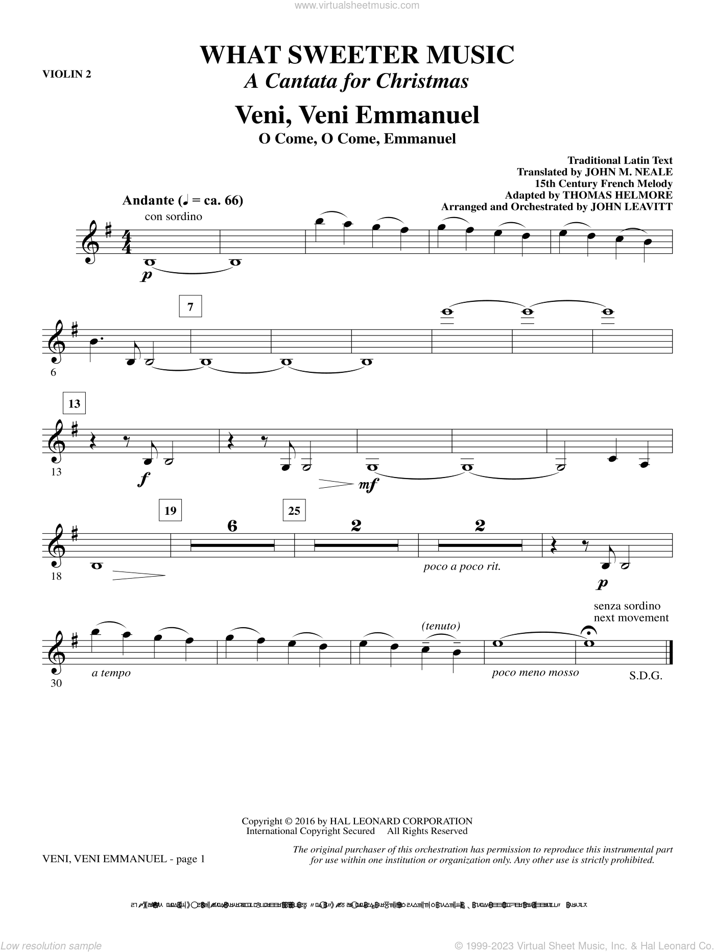 What Sweeter Music (A Cantata For Christmas)