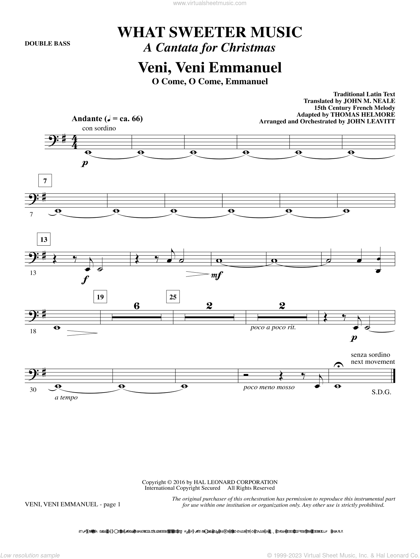 What Sweeter Music (A Cantata For Christmas)