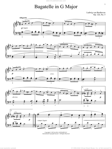 Bagatelle in G, Op. 126, No. 5