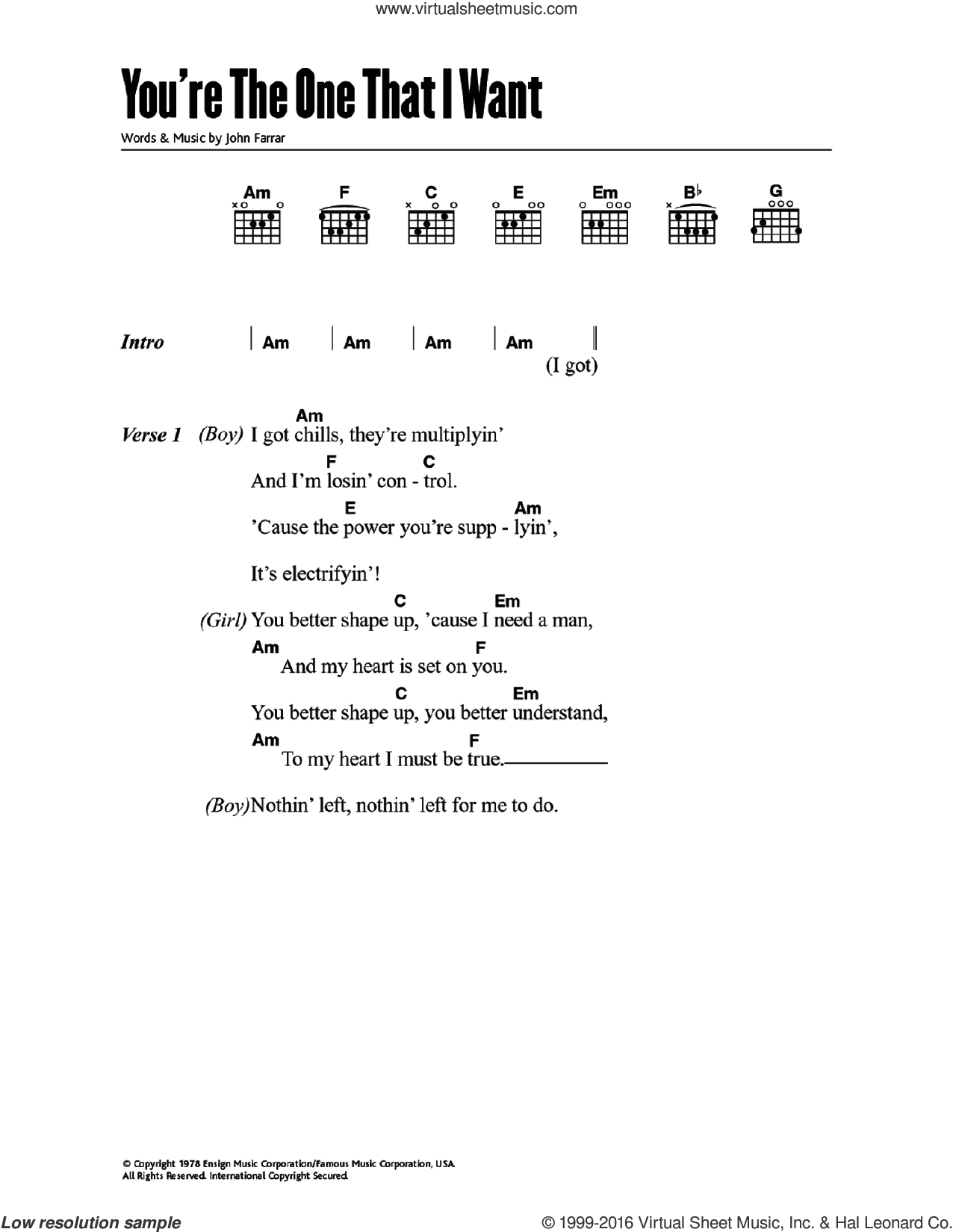 You're The One That I Want (from Grease)